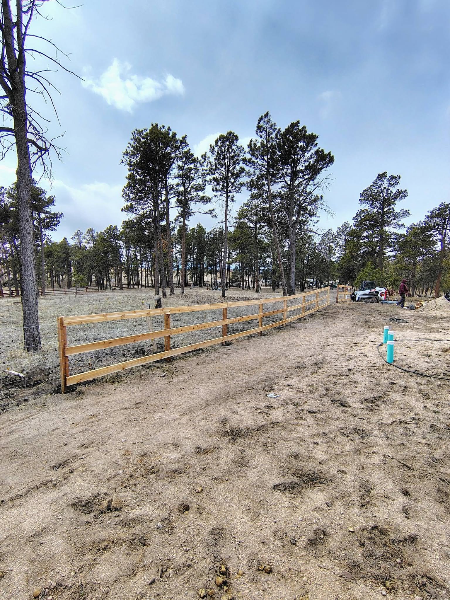 Cedar Three-Rail Ranch Fence — Chess Remodels project