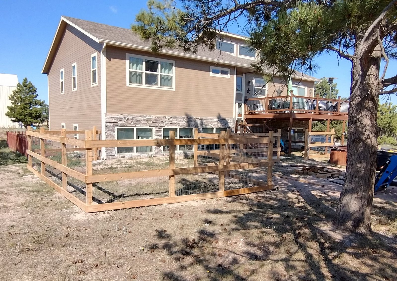 Split-Rail + Wire Mesh — Chess Remodels project