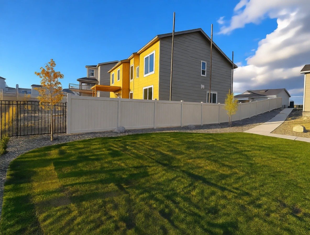 Tan Vinyl Privacy Run — Chess Remodels project