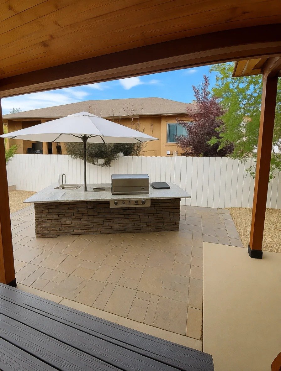 Stone Outdoor Kitchen — Chess Remodels project